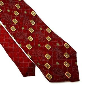 Nautica Silk Tie Print Abstract Red Short Wide‎